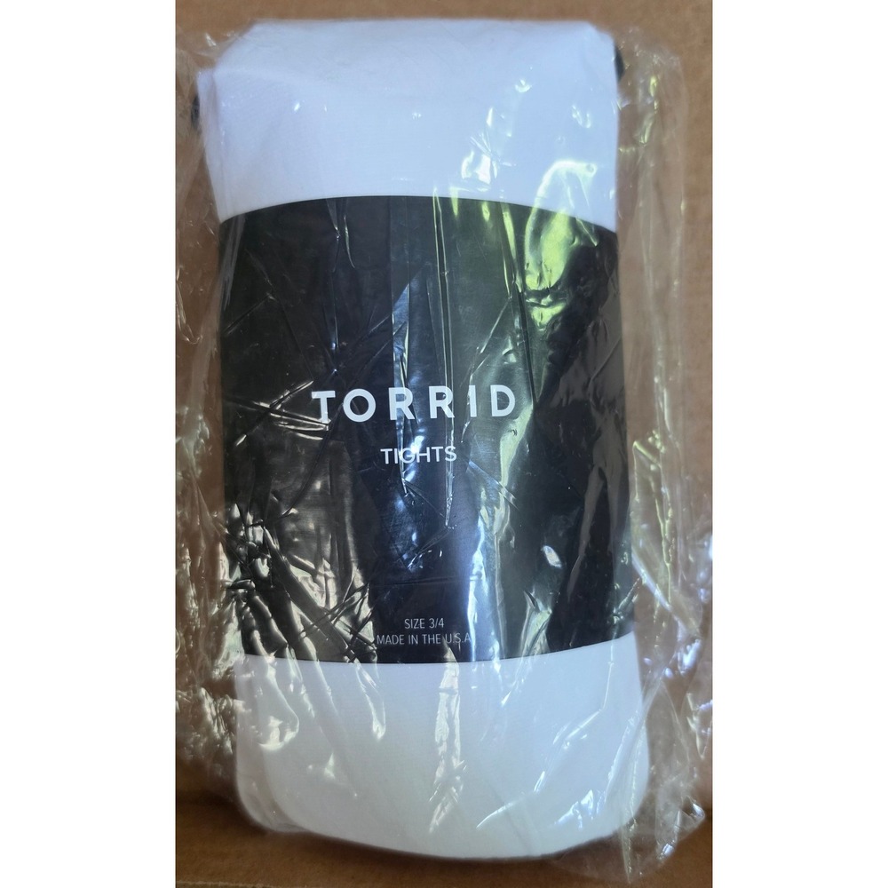 NOS Torrid Womens White Tights Sizes‎ 3/4 New Plus Size 24-26
